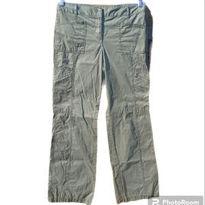Ann Taylor Loft Women's Green 100% Cotton Cargo Pants Size 6